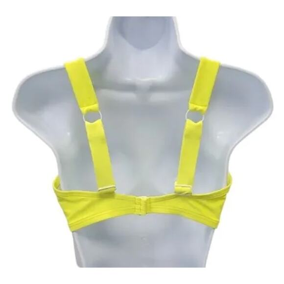 DKNY Balconete Underwire Swim Bikini Neon Citron Yellow Top Small NWT - Picture 4 of 4